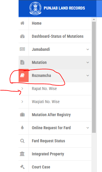 View land record by rapat number