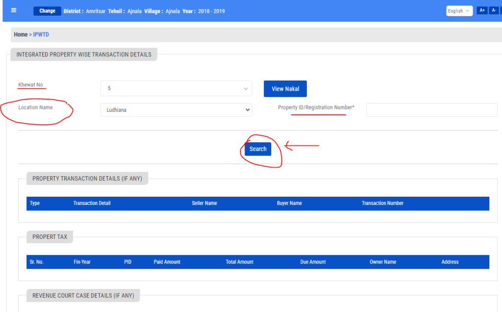 such as location, that number, property number