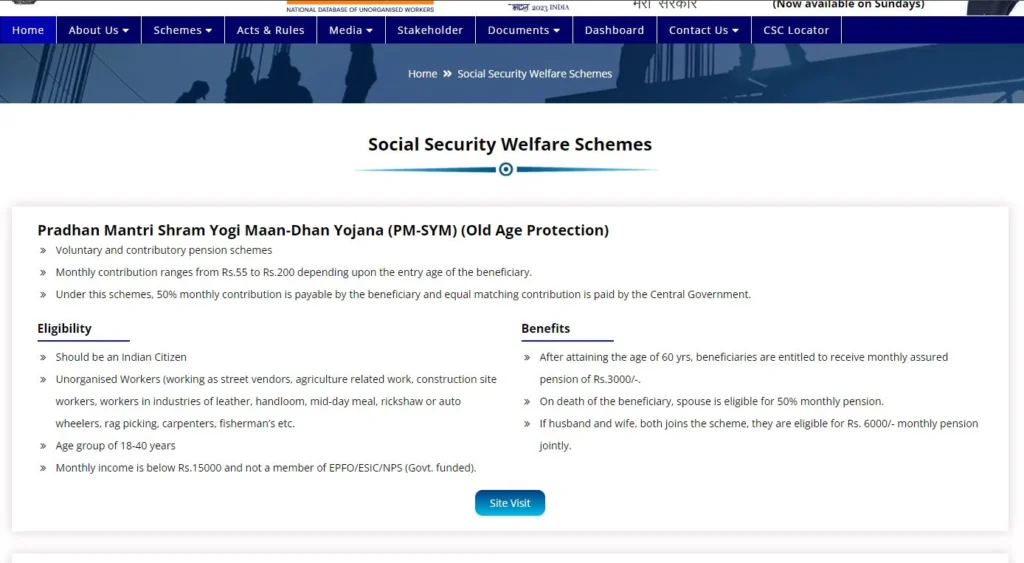 Eligibility Criteria for E Shram Card Pension Yojana 