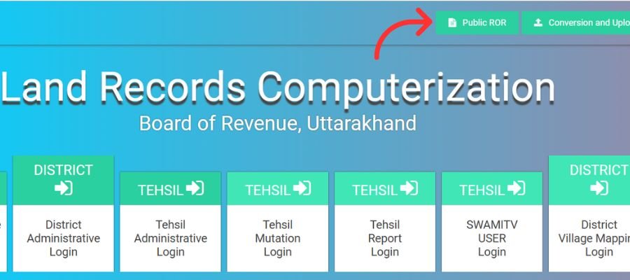 रजिस्ट्री द्वारा Uttarakhand Bhulekh पर खसरा खतौनी और भूमि अभिलेख की जांच